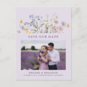 Lavender Spring Wildflower Meadow  Save the Date Postkarte (Vorderseite)