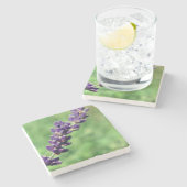 Lavender Stalk Foto Marble Stone Untersetzer (Seitenansicht)