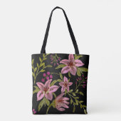 Lavender Star Blume Wasserfarben Tasche (Rückseite)