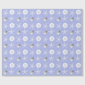 Lavender Starfish Sand Dollar Tropische Weihnachte Geschenkpapier (Flach)