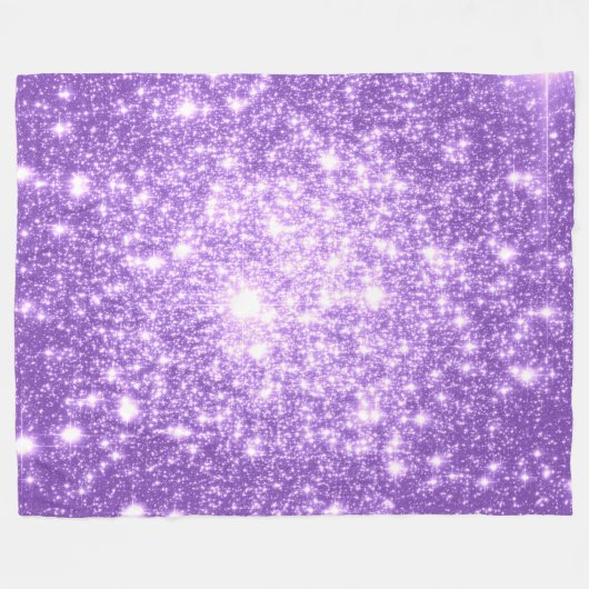 Lavender Stars Fleece Blanket (Vorderseite (Horizontal))
