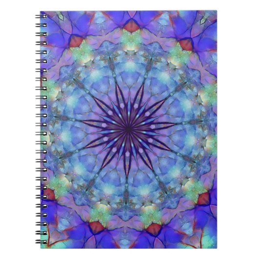 Lavender Sternexplosion Mandala Notebook Notizblock (Vorderseite)