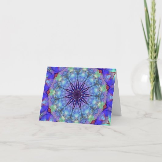 Lavender Sternexplosion Mandala Notecards Dankeskarte (Vorderseite)