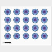 Lavender Sternexplosion Mandala Round Stickers (Blatt)