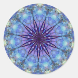 Lavender Sternexplosion Mandala Round Stickers