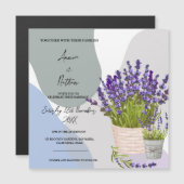 Lavender sticht in einem Korb Niedliche Wasserfarb Magneteinladung (Vorne/Hinten)