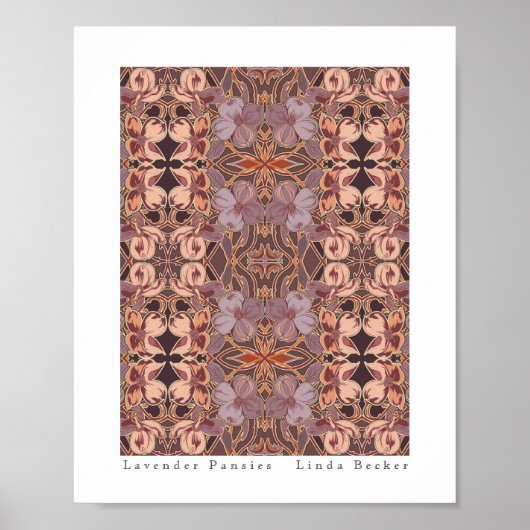 Lavender Stiefmütterchen Originale Kunst von Linda Poster (Vorne)