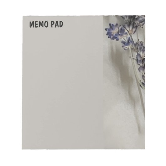Lavender Stiele mit grauen Highlights Notizblock (Vorderseite)