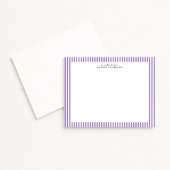Lavender Stripe Border Note Card Einladung
