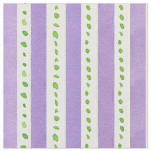 Lavender Stripe Limette Grüne Wasserfarben Punkte Stoff