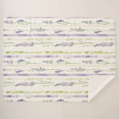 Lavender Stripes Floral Birthday Sherpadecke (Vorderseite (Horizontal))