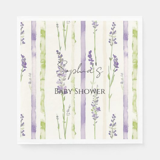 Lavender Stripes Floral   Serviette (Vorderseite)