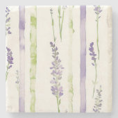 Lavender Stripes Floral   Steinuntersetzer (Vorderseite)