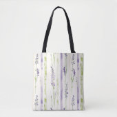 Lavender Stripes Floral   Tasche (Vorderseite)