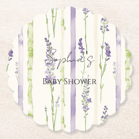 Lavender Stripes Floral   Untersetzer (Vorderseite)