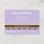 Lavender Stripes Süßes Einkaufen Visitenkarte (Rückseite)