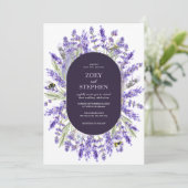 Lavender Suite | Elegante Hochzeit der Blumen Einladung (Stehend Vorderseite)