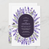 Lavender Suite | Elegante Hochzeit der Blumen Einladung (Vorne/Hinten)