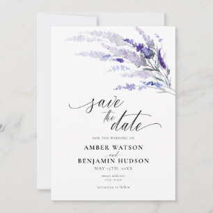 Lavender Summer Floral Lilac Lila Save the Date Einladung