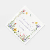 Lavender Summer Wildblumen Boho Brautparty Serviette (Ecke)