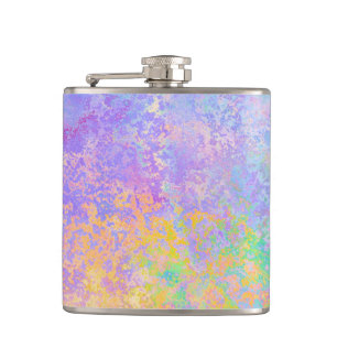 Lavender Sunrise Pastel Neon Alkohol Tinte Abstrak Flachmann