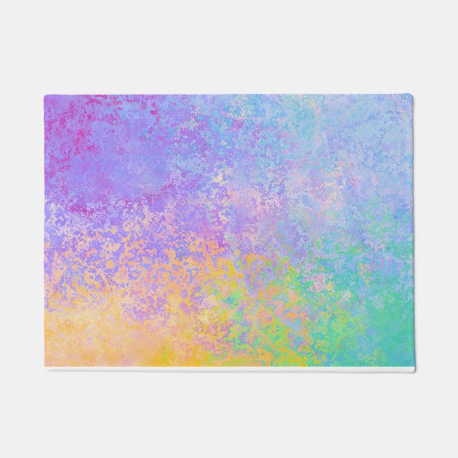 Lavender Sunrise Pastel Neon Alkohol Tinte Abstrak Fußmatte (Vorderseite)