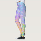 Lavender Sunrise Pastel Neon Alkohol Tinte Abstrak Leggings (Links)