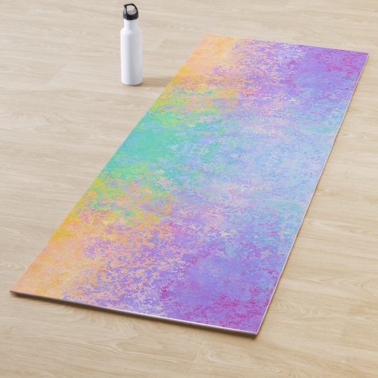 Lavender Sunrise Pastel Neon Alkohol Tinte Abstrak Yogamatte (Beispiel)