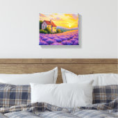 Lavender Sunset Canvas Print Leinwanddruck (Insitu (Schlafzimmer))