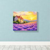 Lavender Sunset Canvas Print Leinwanddruck (Insitu (Holzboden))