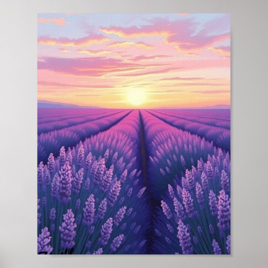 Lavender Sunset Dream: An Impressionistic Landscap Poster (Vorne)
