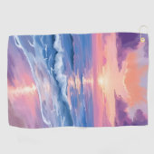 Lavender Sunset Purple Beach Ocean Watercolor Golfhandtuch (Horizontal)