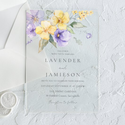 Lavender & Sunshine Floral Summer Wedding Acryleinladungen