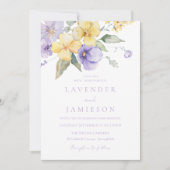 Lavender & Sunshine Floral Summer Wedding Einladung (Vorderseite)