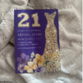 Lavender & Sunshine Gold Gown 21. Geburtstag Party Einladung
