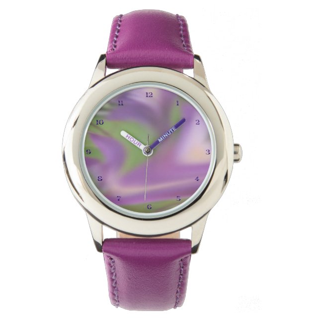 Lavender Swirl Watch Armbanduhr (Vorderseite)