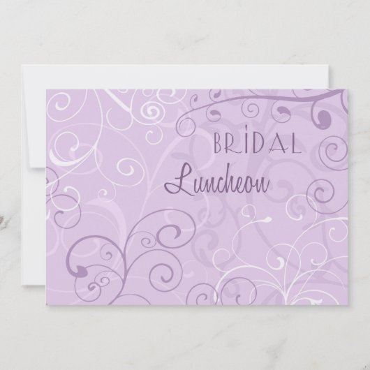 Lavender Swirls Bridal Luncheon Invitation Cards Einladung (Vorderseite)