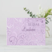 Lavender Swirls Bridal Luncheon Invitation Cards Einladung (Stehend Vorderseite)