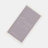 Lavender Taupe “Cheers to Love” Wedding Serviette (Ecke)