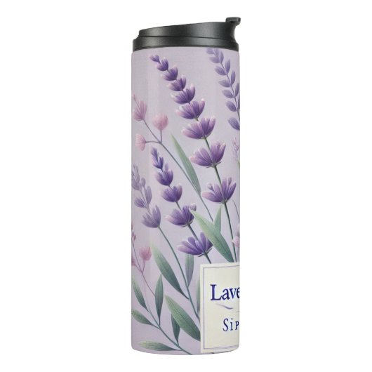 Lavender Tea Design AI Art Thermosbecher (Nach links gedreht)