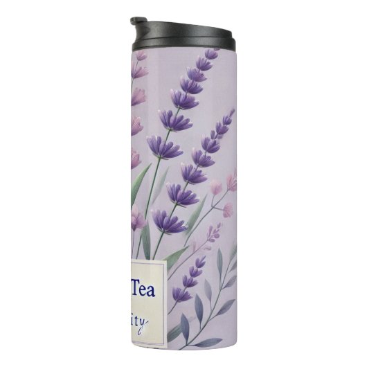 Lavender Tea Design AI Art Thermosbecher (Nach rechts gedreht)
