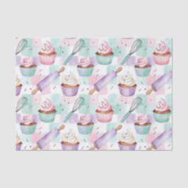 Lavender Teal Cupcake Whimsical Baking Seidenpapier