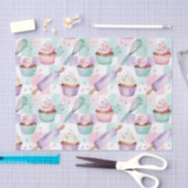 Lavender Teal Cupcake Whimsical Baking Seidenpapier (Handwerk)