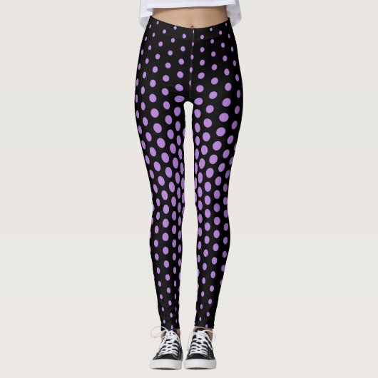 Lavender Techno Dot Muster Leggings (Vorderseite)