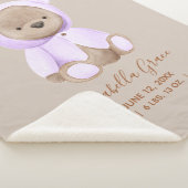 Lavender Teddy Bear Baby Birth Stats Sherpadecke (3/4)
