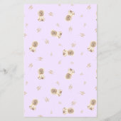 Lavender Teddy Bear Baby Dusche Bingo Game Flyer (Hinten)