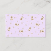 Lavender Teddy Bear Baby Shooting Registrierung Visitenkarte (Rückseite)