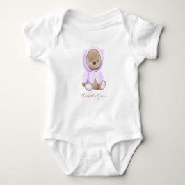 Lavender Teddy Bear Personalisiert Name Baby Baby  Baby Strampler