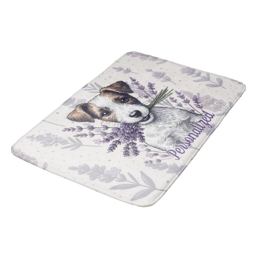 Lavender Terrier Liebe Badematte (Schrägansicht)