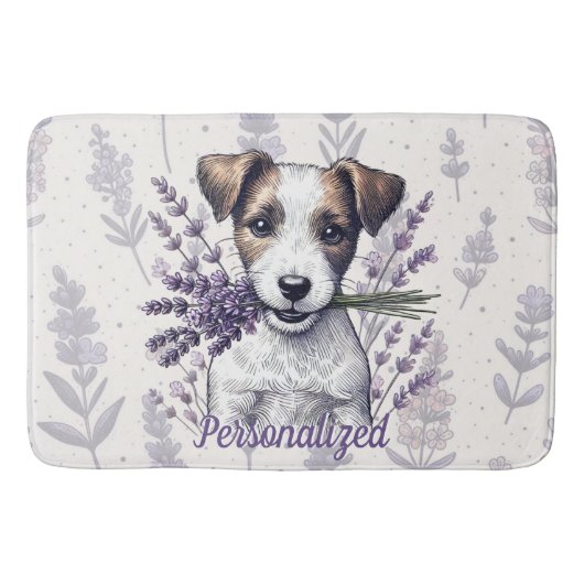 Lavender Terrier Liebe Badematte (Vorderseite)